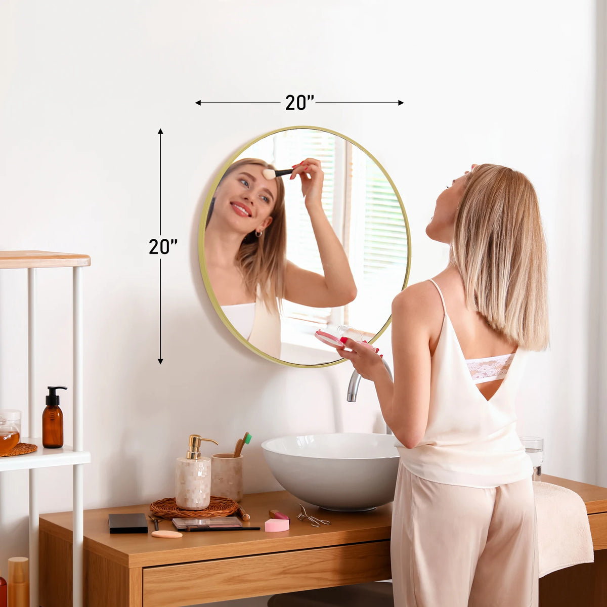 miroir rond or cadre doré moderne support mural chambre salon durable élégant autonomepage num