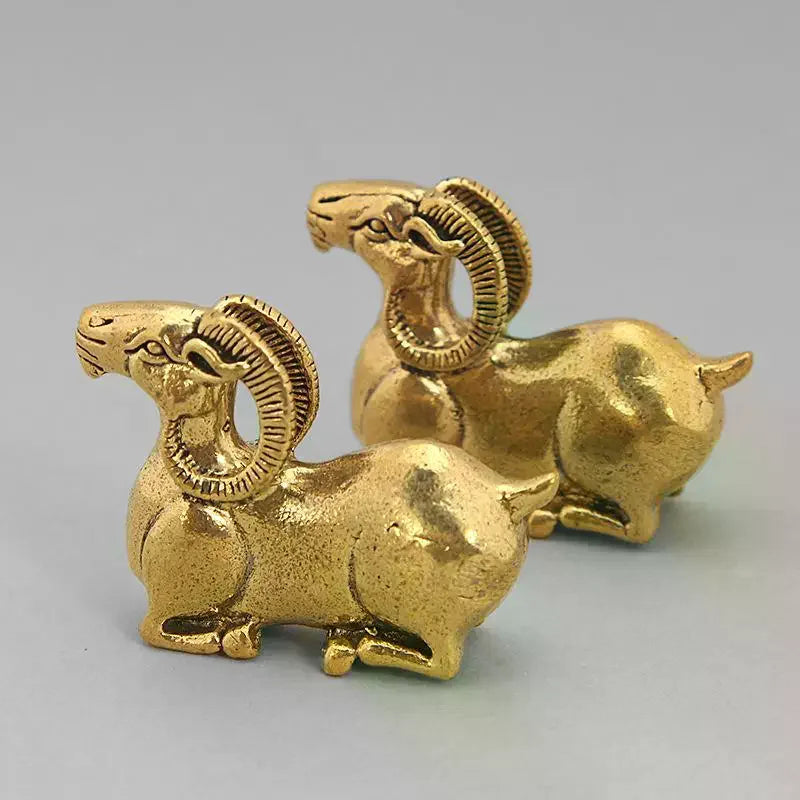 statuettes ramier or métal doré surface texturée aspect vieilli traditionnel décoratif dimensions 4.4cm 3.2cm