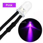 ampoules led ronde transparentes 5mm 12v 20cm câble 10pcs bleu vert rouge blanc chaud