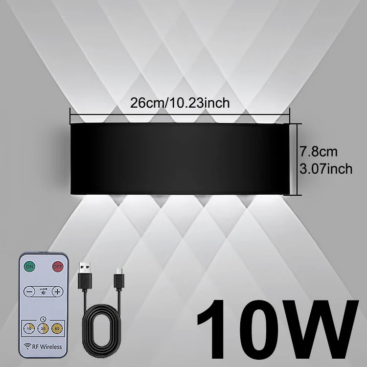 lampe murale led moderne noire interrupteur tactile charge usb chambre cuisine