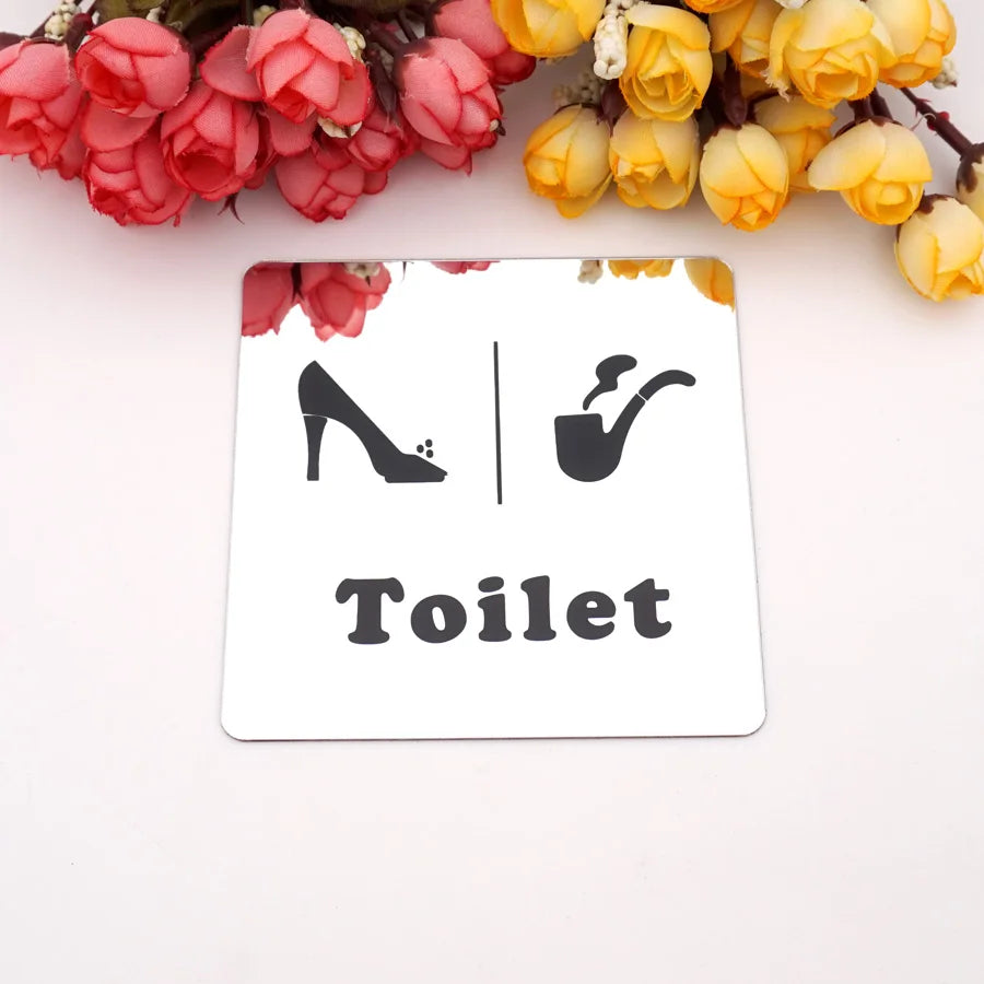 panneau informatif moderne adhésif or noir wifi non fumant toilette 10cm