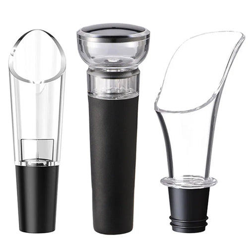 verseur vin transparent moderne accessoire bar outil aérateur bouchon stoppeur carafe minimaliste tire bouchon