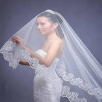 voile mariée blanc dentelle florale transparent classique polyester microfibre bouquet fleurs peigne classic erotique
