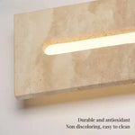 lampe murale moderne pierre naturelle texture marbrée hydrofuge ip65 85265v led 60cm 80cm beigeclair