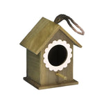 nichoir oiseaux extérieur bois résistant intempéries cordelette suspension porte floral relief bleu clair blanc