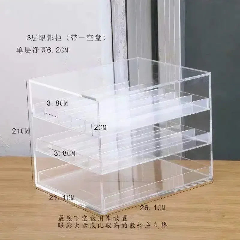 boîte rangement transparente moderne fards paupières blush rouge lèvres poudre cosmétiques minimaliste sans motif