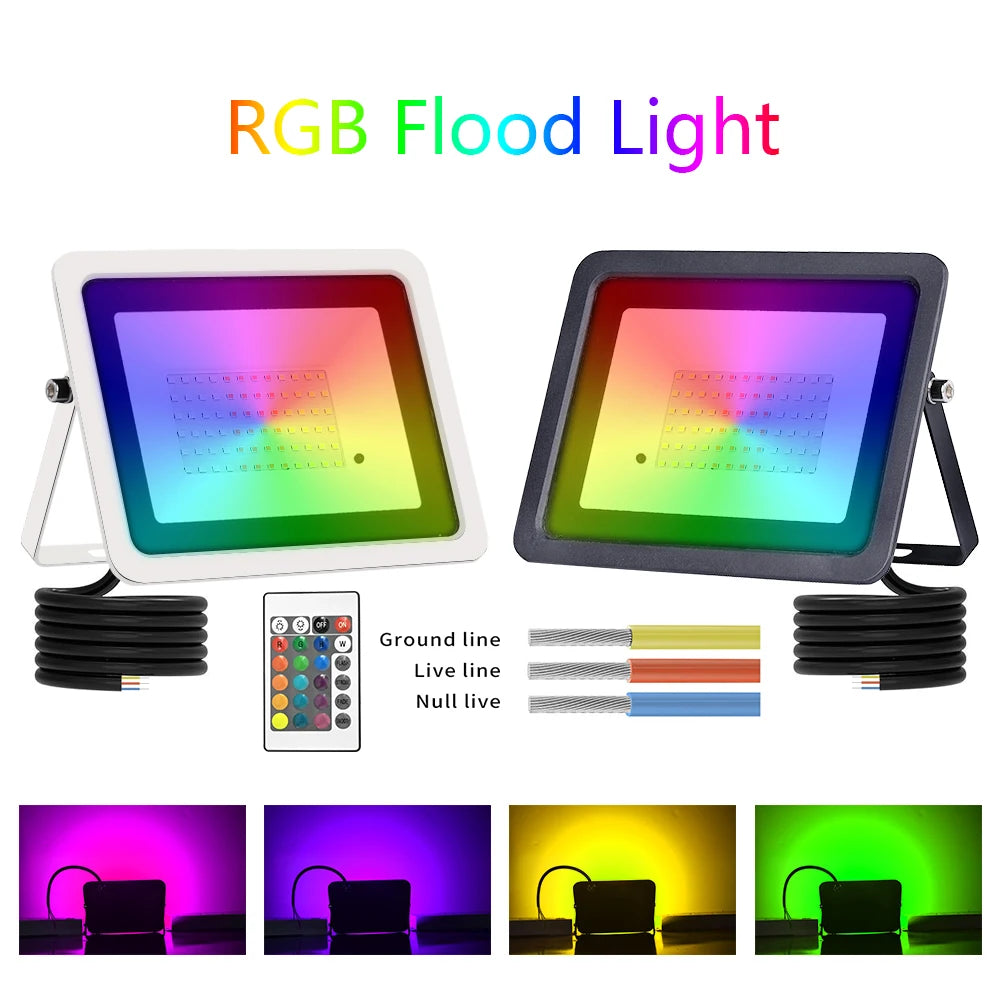 projecteur led rgb blanc noir moderne certifié ip68 vde ul rohs lvd gs fcc