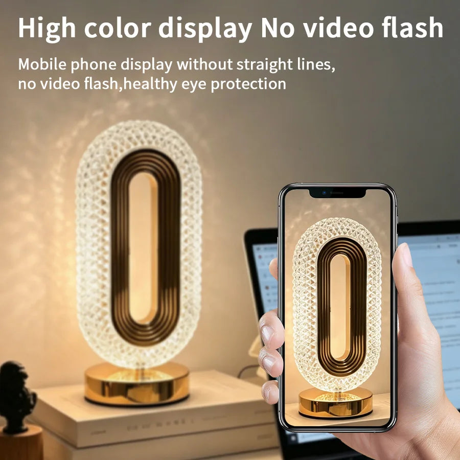 lampe table or blanc texture diamant contemporaine élégante tactile rechargeable usb variable