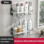 rangements étagères salle bain adhésives modernes noires grille rangement cosmétiques accessoires toiletttes