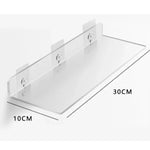 étagères murales transparentes modernes adhésives plastique sans motif 20x10cm 20x15cm 30x10cm 30x15cm