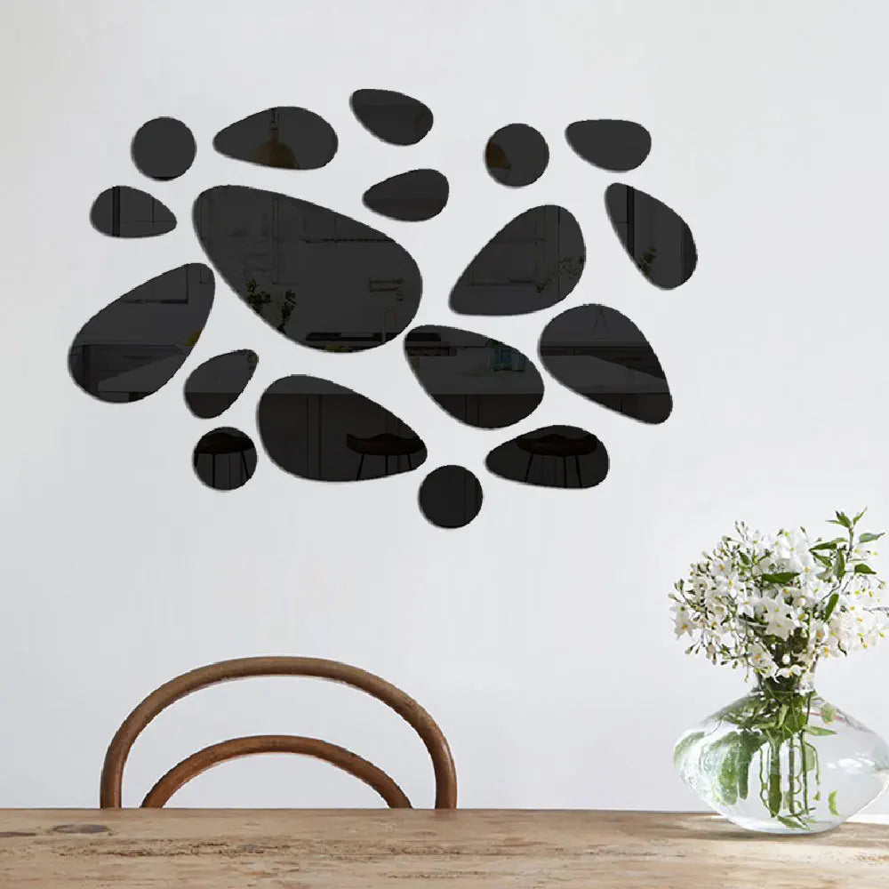 décoration murale moderne 20 pièces autocollants miroir formes ovales brillantes dorées maison
