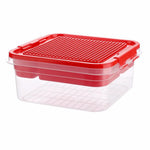 boîtes rangement jouets plastique rouge bleu jaune vert modernes compartiments internes couvercle pratique