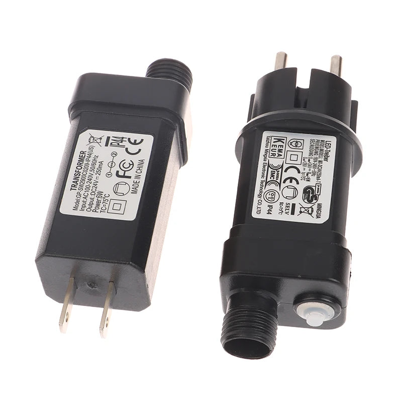 transformateur électrique 24v 6w led noir moderne prise secteur adaptateur commutateur ip44 étanche