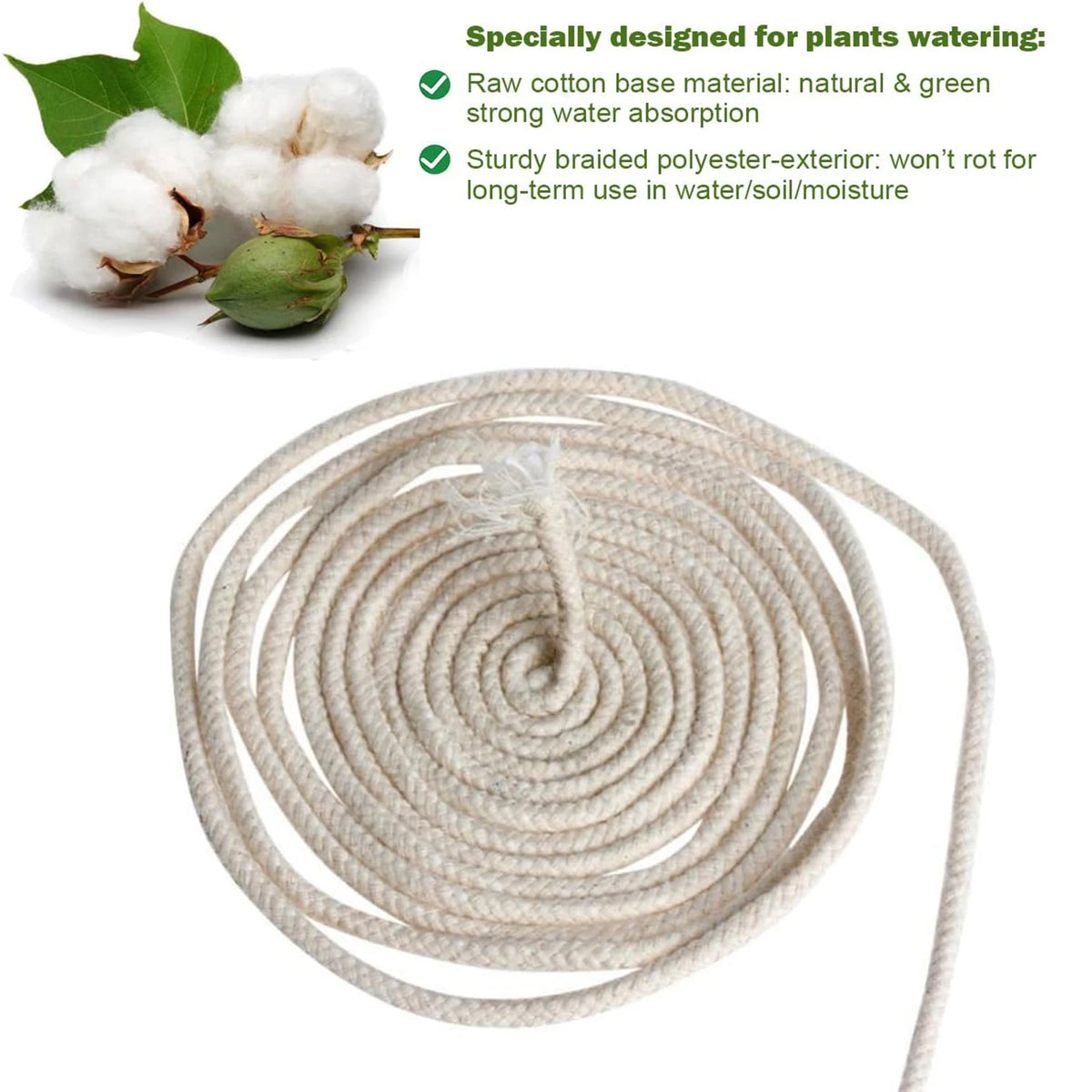 corde tissée coton blanc rustique 2mm 3mm 4mm 5mm 10m 3m 5m accessoire brûleur