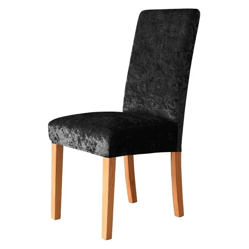 couverture chaise salle manger velours moderne beige clair antidérapante élasthanne polyester
