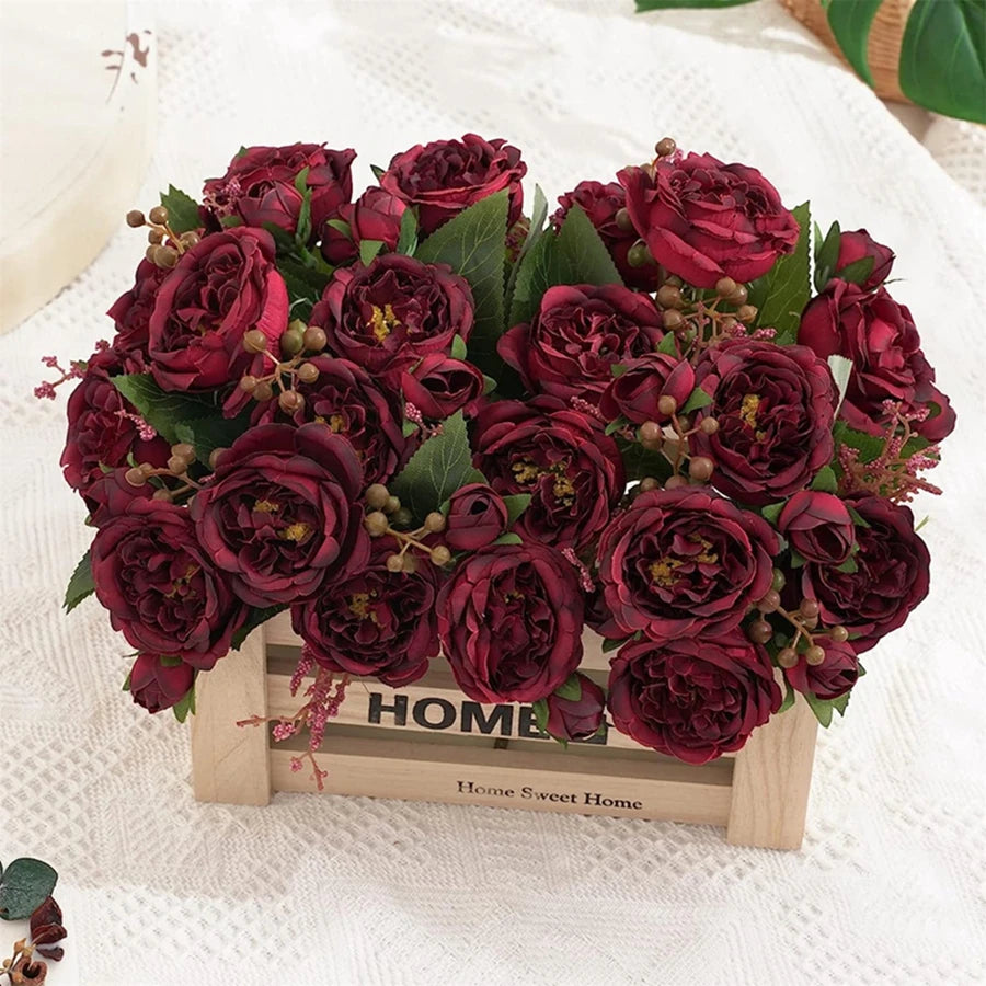bouquets artificiels fleurs roses classiques decoration mariage exterieur intérieur anniversaire baby shower
