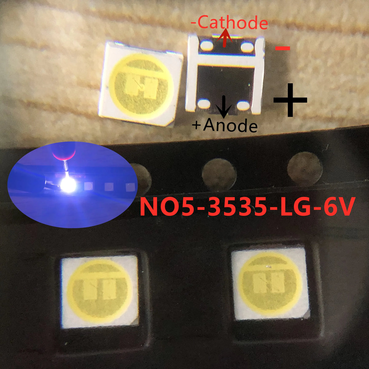 diodes led blanc froid 3535 smd surface mount 100 pièces réparation téléviseur led