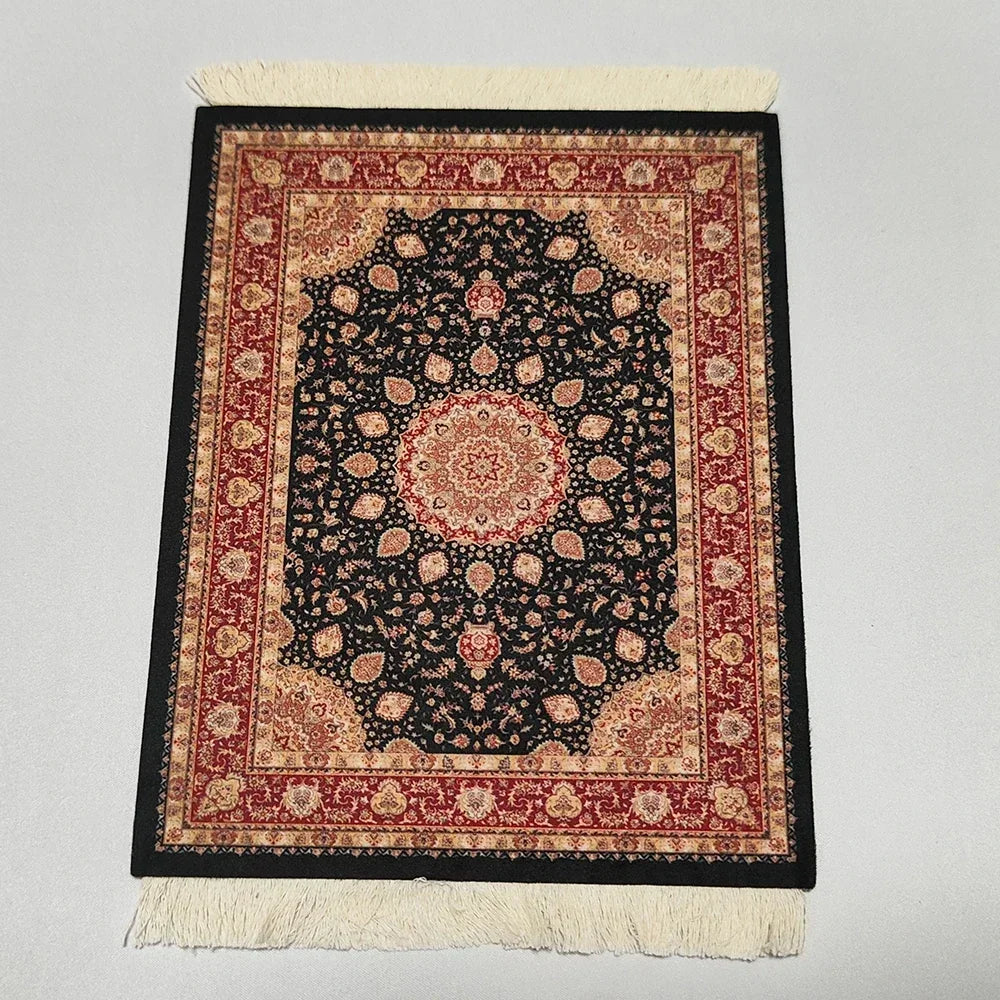 tapis souris motif fleurs persan classique caoutchouc antidérapant informatique bleu
