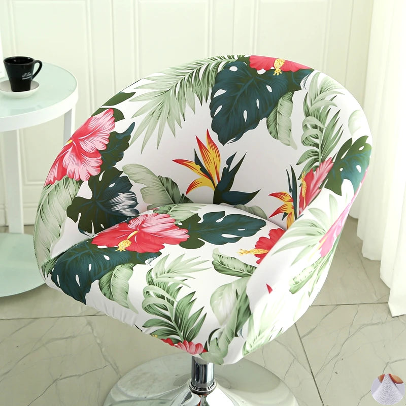 housse chaise extensible motif floral moderne fauteuil salle manger décor maison élastique