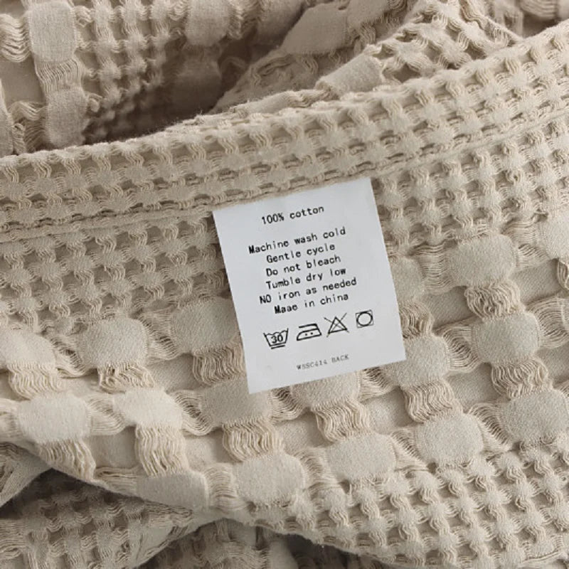couverture coton points solide été portable maison pique nique voyage militaire blanc gris beige