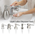 distributeur savon liquide argenté moderne sans fil sans cable lisse opaque bouton poussoir tube