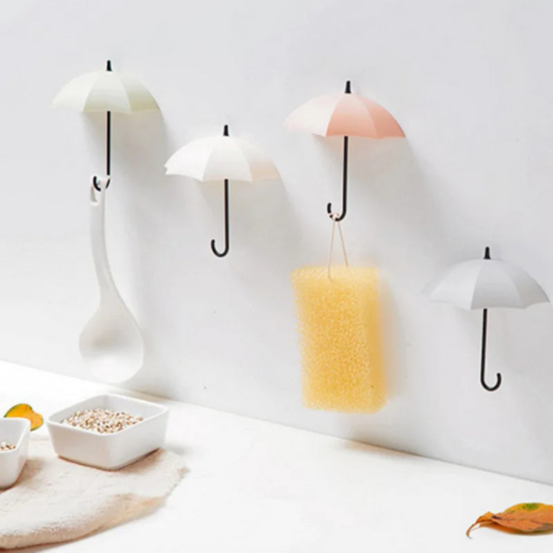 porte clés porte savon ombrelle moderne minimaliste beige rose gris blanc texture ombrelle crochets