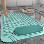 tapis bain texturé massage pieds antidérapant moderne gris foncé bleu clair salle bain