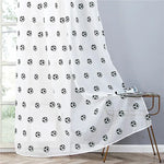rideau transparent football brodé moderne polyester blanc anneaux maison