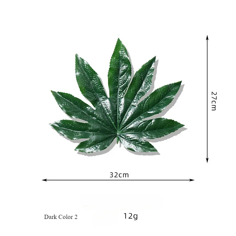 feuilles artificielles vertes différentes formes naturelles décoration extérieure intérieure pièces plastique