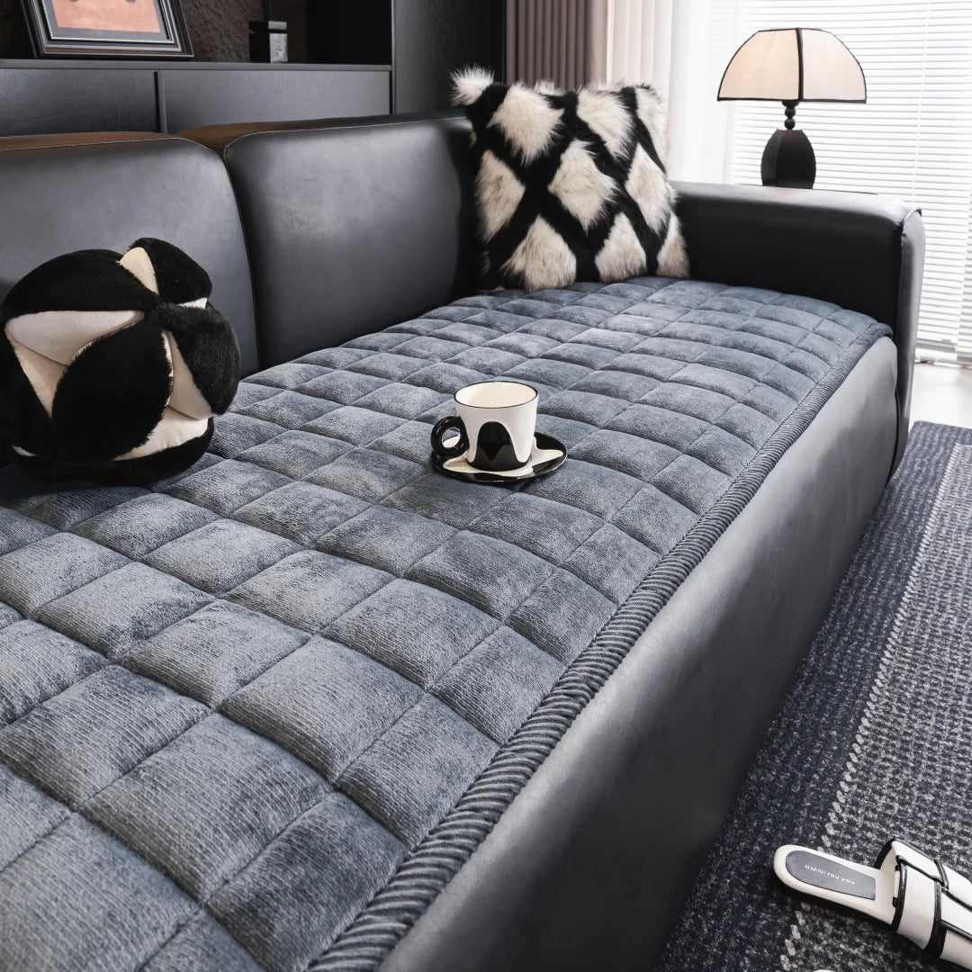 coussin canapé polyester gris motif géométrique fixation contemporain lavable machine 70x150cm 70x180cm