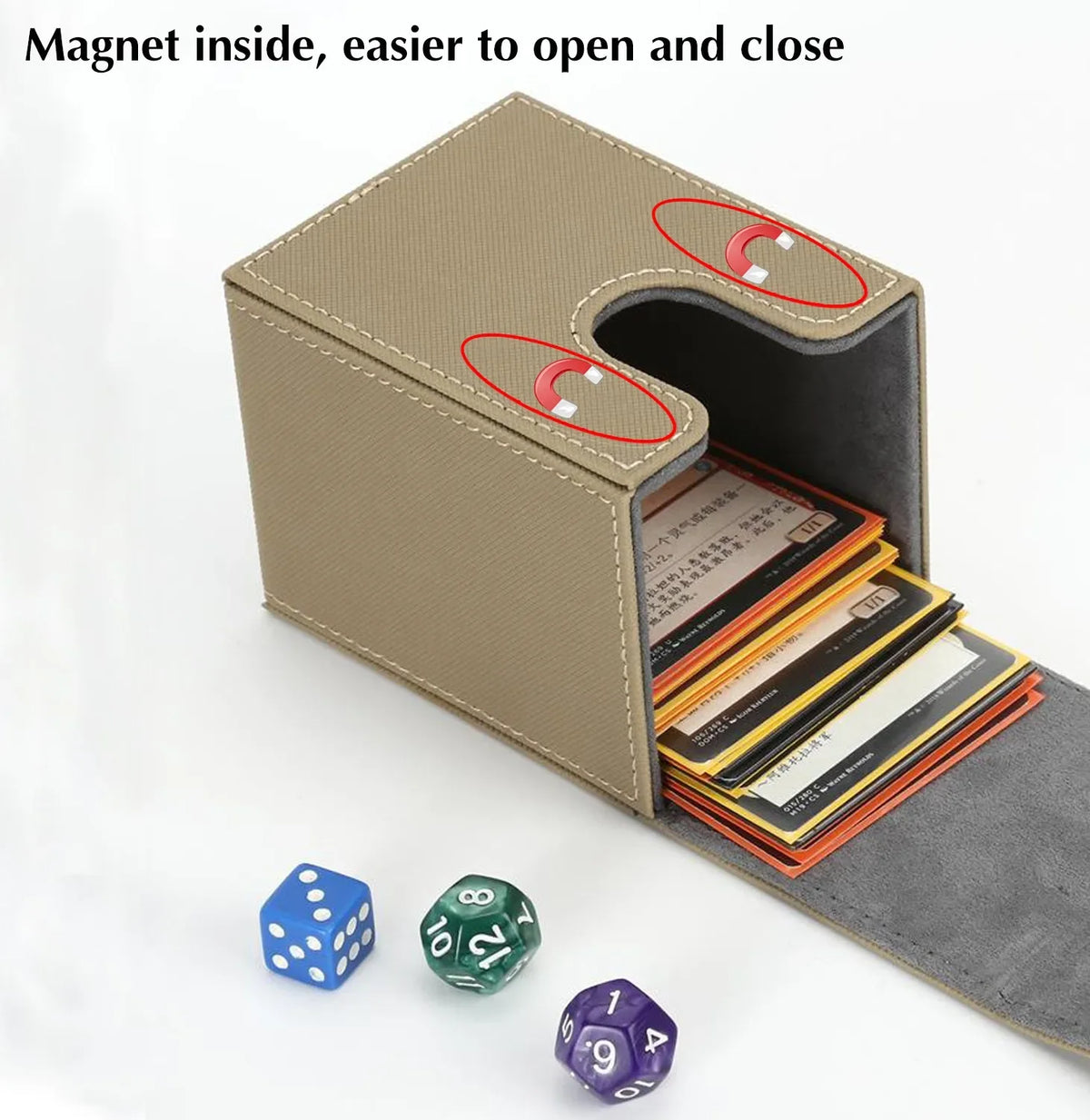 boîte rangement cartes jeu collection protection texturée moderne noir bleu rouge gris