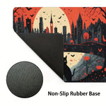 tapis souris paysage urbain chats graphique rouge noir gris