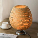 Lampe de chevet en bambou blanche