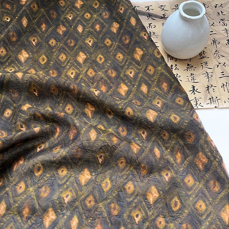 tissu noir marron beige motif diamants points textile traditionnel respirant 150cm tissu brocart handcrafted