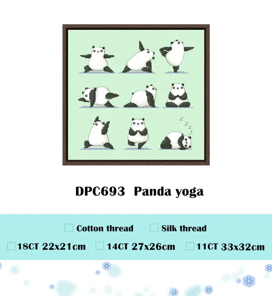 Kit broderie animaux hiver fruits instructions toile fil coton soie