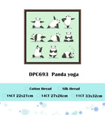 Kit broderie animaux hiver fruits instructions toile fil coton soie