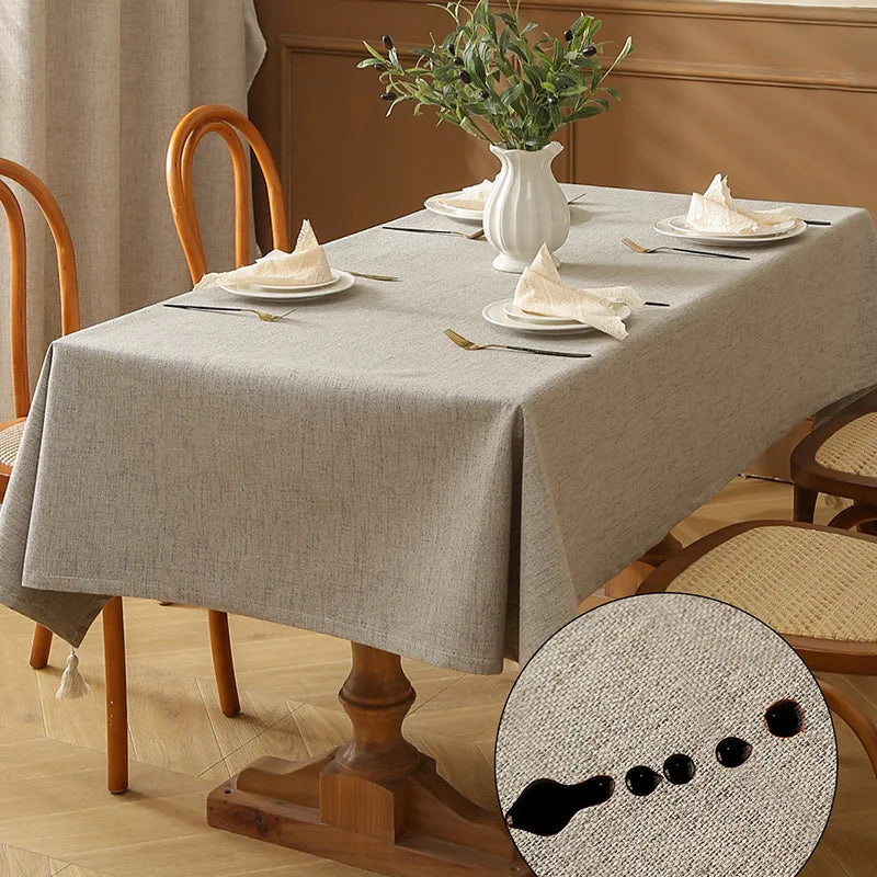 nappe table imperméable réutilisable vert olive gris beige tissu texturé élégante rustiqueextérieur hiver
