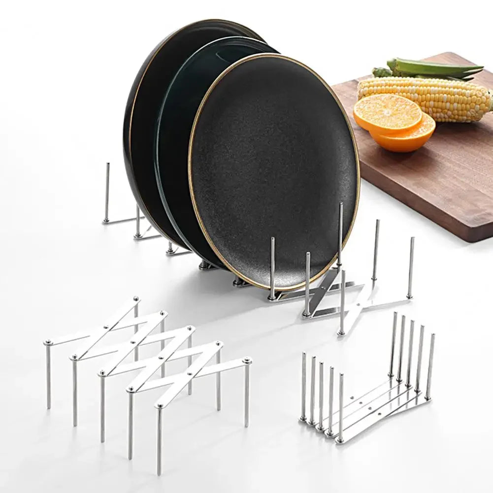 support couvercle acier inoxydable extensible multifonctionnel assiettes bol rangement cuisine utilitaire minimaliste