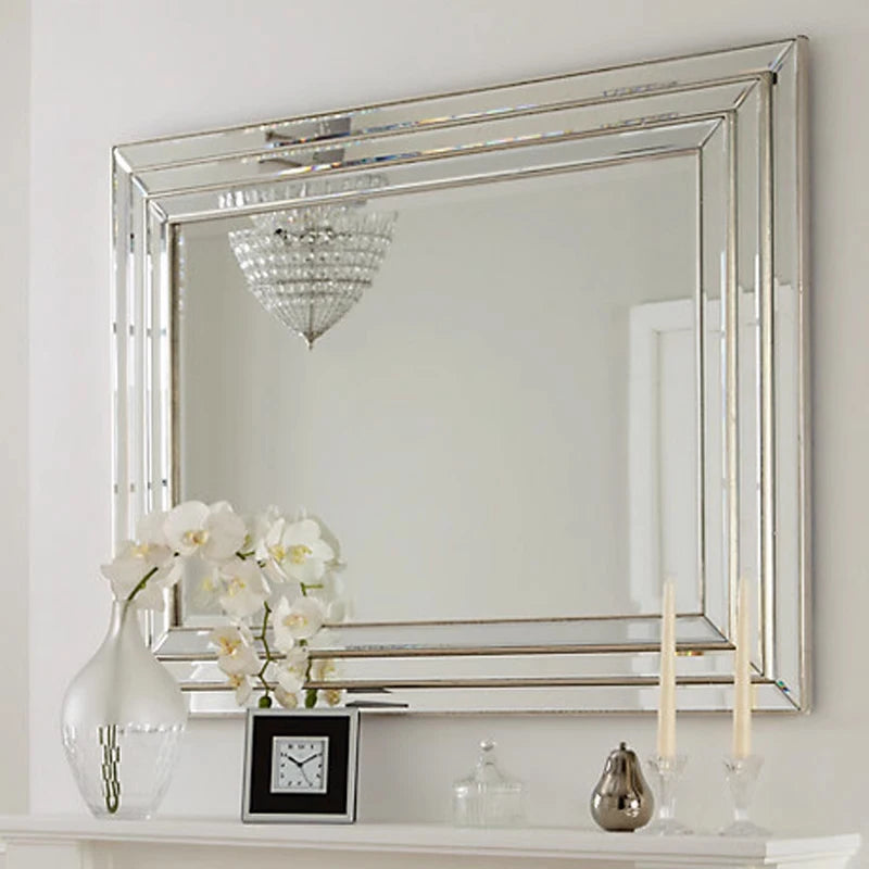 miroir argenté classique rayures horizontales vertical decoration chambre salon