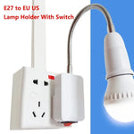 support lampe flexible blanc moderne interrupteur prise us e27 20cm 30cm 50cm
