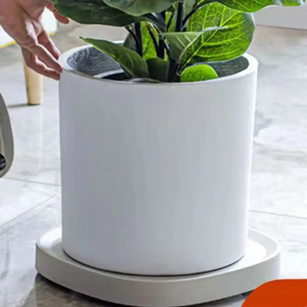 support plante moderne plateau antidérapant blanc gris robusteintérieur roue stable transporte plantes facilement