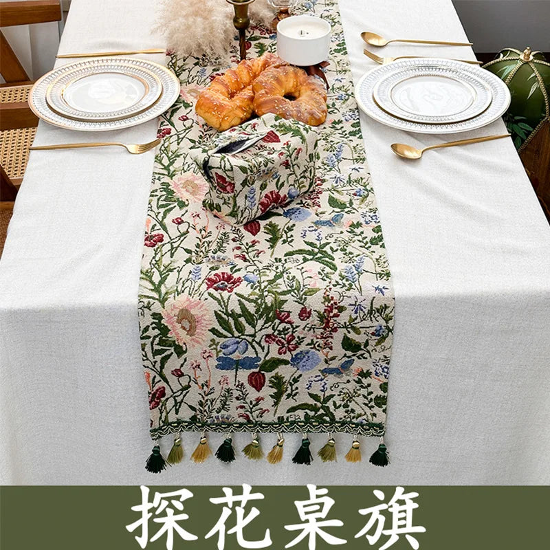 tableau decoratif boheme pompons motifs floraux table restaurant halloween noel
