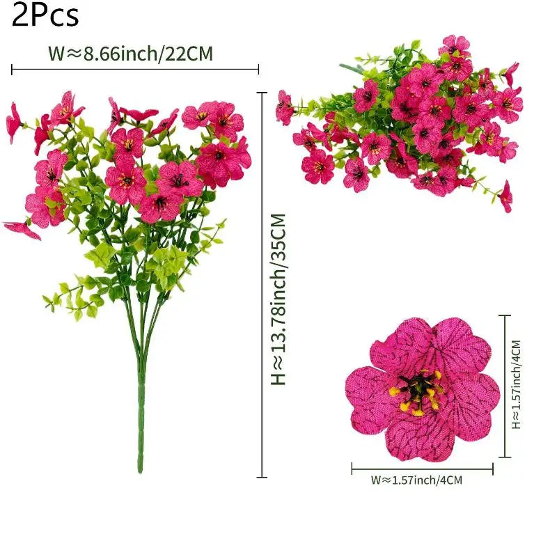 décoration intérieure moderne bouquet artificiel violet fleurs simples feuilles vertes polyester