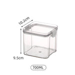 boîtes rangement alimentaires hermétiques plastique qualité alimentaire durable respectueux environnement transparentes couvercle noir clips