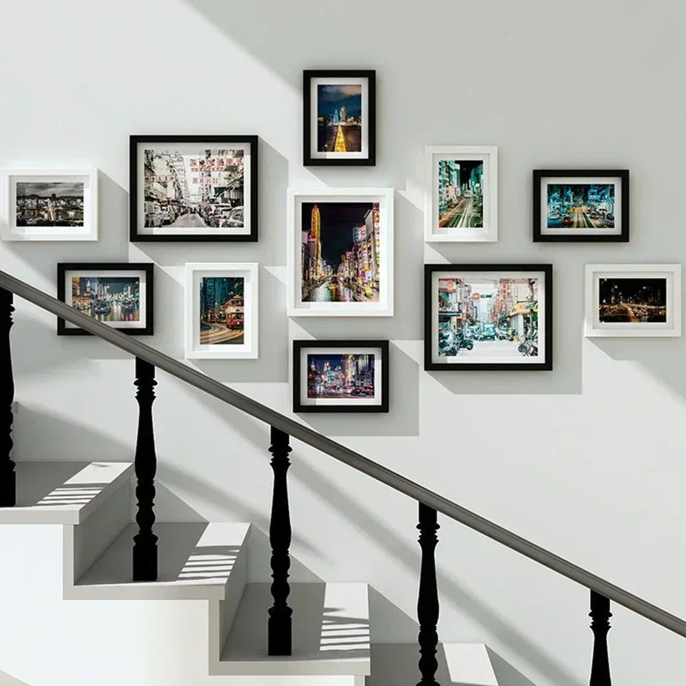 cadres photo modernes verriers blanc noir jaune rose lisses brillants divers motifs illustrations enfants