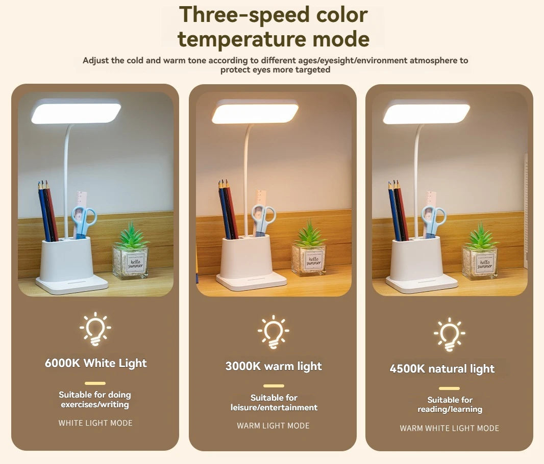 lampe led rechargeable usb gradation tactile respectueuse yeux moderne blanc mat