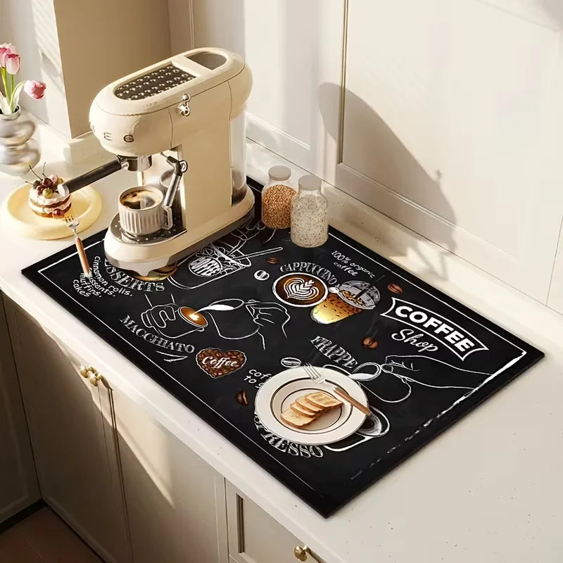 tapis cuisine moderne gris noir antidérapant adhésif 20x30cm 30x40cm 40x60cm 60x80cm