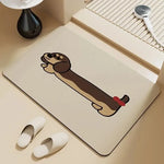 tapis sol antidérapant imperméable moderne rayures chien cartoon bienvenue maison européen américain