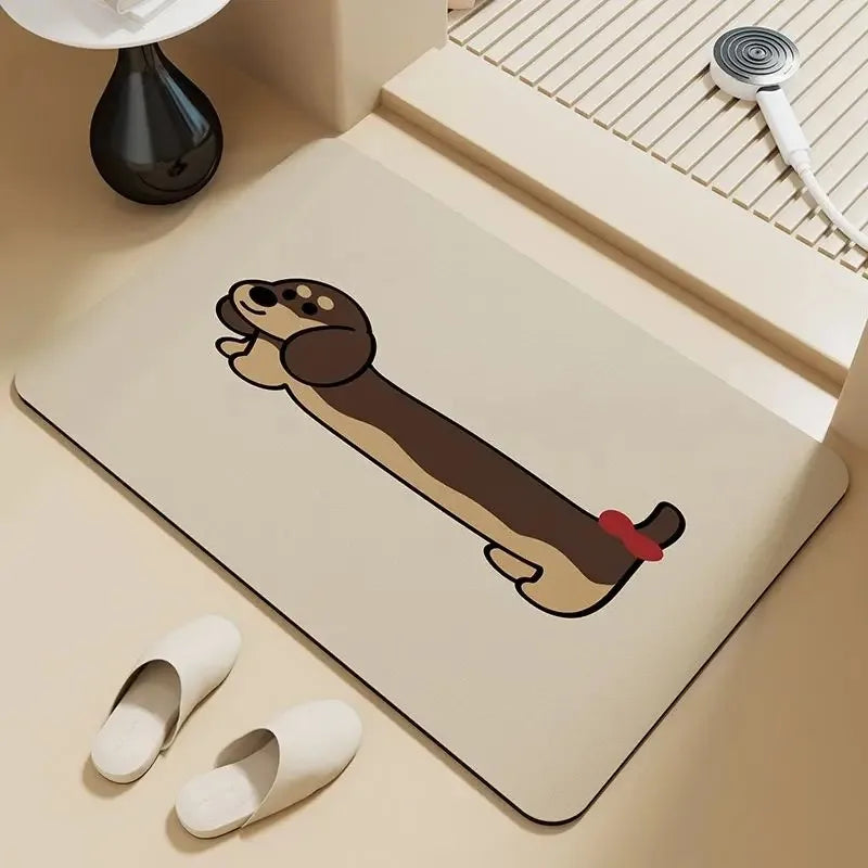 tapis sol antidérapant imperméable moderne rayures chien cartoon bienvenue maison européen américain