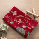 serviette tissu chenille 100 polyester floral rouge élégante classique résistante bricolage sofa matériau